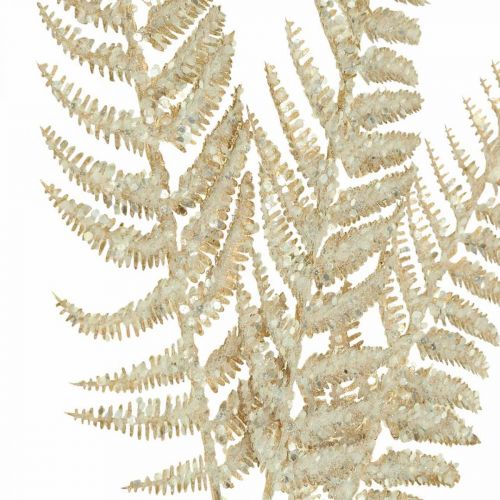 Decorative fern artificial plant gold, glitter Christmas decoration 74cm