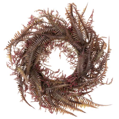 Artificial wreath with fern branches, autumn decoration, 35cm