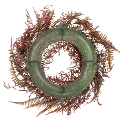Artificial wreath with fern branches, autumn decoration, 35cm | Floristik24.ie