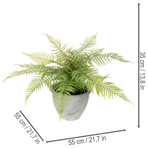 Artificial fern in a plant pot for living room and office, 35cm | Floristik24.ie