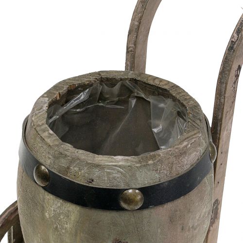 Floristik24 Wooden barrel on stand for planting H24.5cm