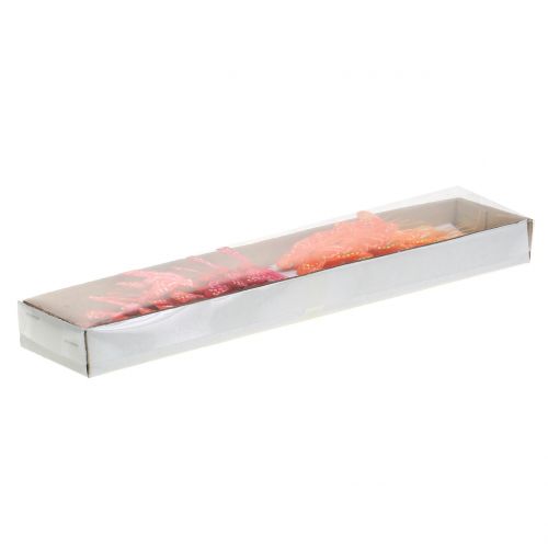 Floristik24 Feather butterfly orange-red 5cm 24pcs