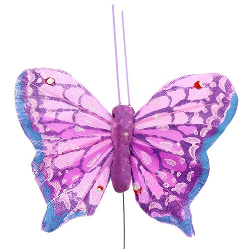 Product Feather butterfly 6cm assorted colors 24pcs