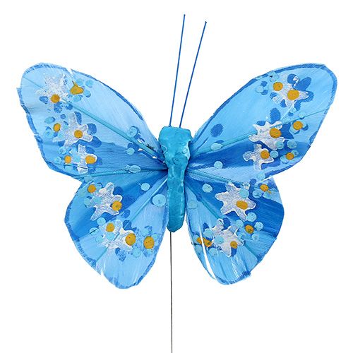 Floristik24 Feather-butterfly 8,5cm colored assort. 12pcs