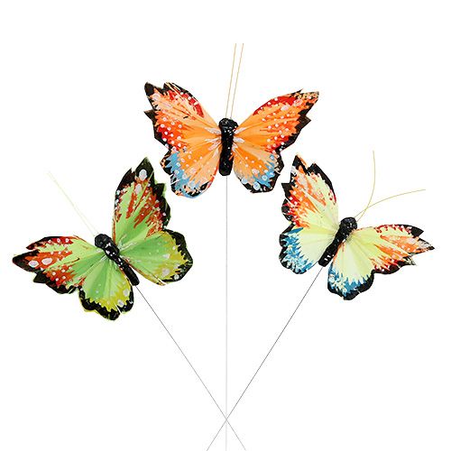 Floristik24 Feather butterfly 9cm assorted 12pcs