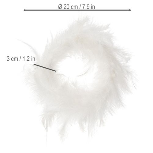 Product Feather wreath ideal for wedding decoration and atmospheric Easter decoration 20cm
