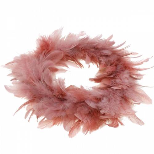 Floristik24 Easter decoration feather wreath old pink Ø25cm spring decoration
