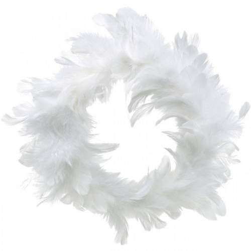 White feather wreath decoration Ø25cm Easter decoration Real feathers