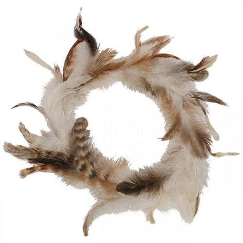 Product Feather wreath decoration feathers natural Easter decoration Ø15cm 4 pieces