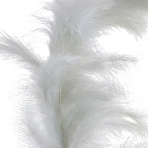 Product Feather wreath white Ø25cm Easter decoration real feathers decorative wreath 2 pieces