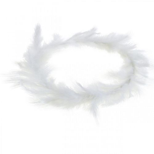 Product Feather wreath white Ø25cm Easter decoration real feathers decorative wreath 2 pieces