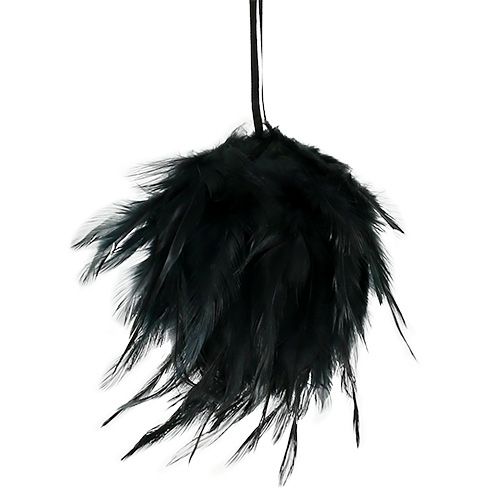 Floristik24 Feather ball Ø10cm black to hang
