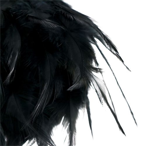 Product Feather ball black for hanging Ø12cm