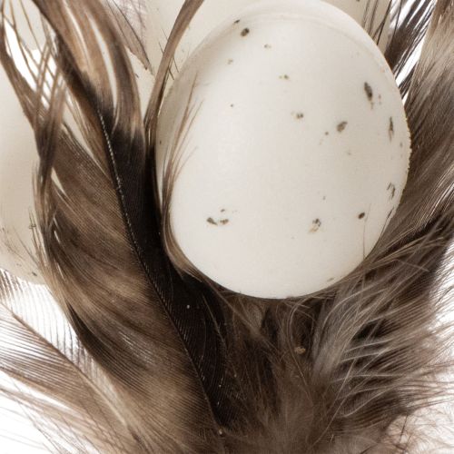 Product Feather branch decorative stakes with natural feathers, Easter decoration for elegant arrangements, 37cm, 12 pieces