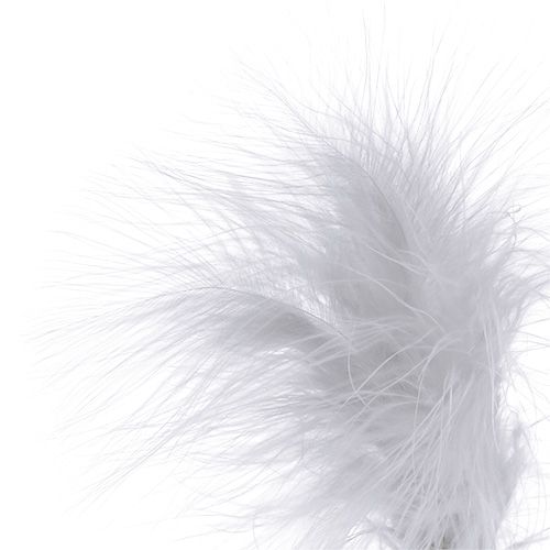Product Feathers to stick white L35cm 12pcs