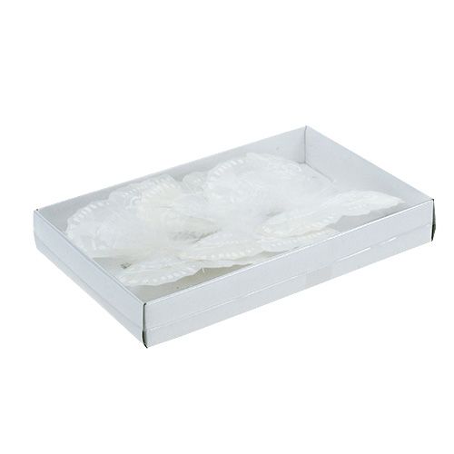 Floristik24 Feather butterfly 11.5cm with clip white 3pcs