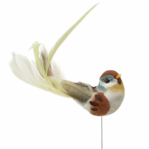 Bird on wire 5.5cm colored 9pcs