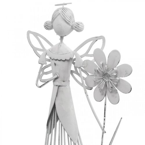 Floristik24 Spring decoration, flower fairy as a lantern, metal table decoration, elf with flower white H32.5cm