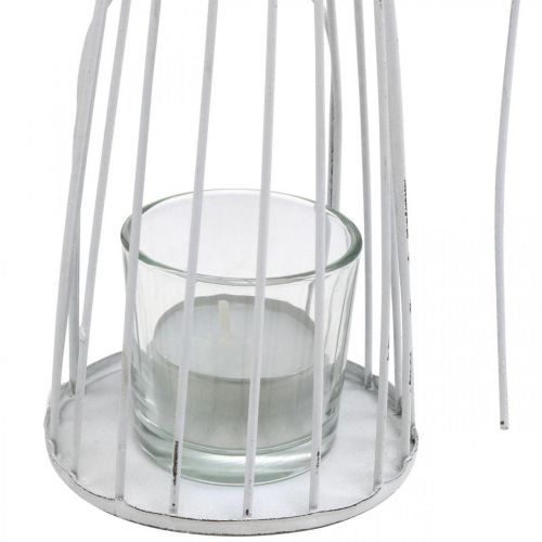 Floristik24 Spring decoration, flower fairy as a lantern, metal table decoration, elf with flower white H32.5cm