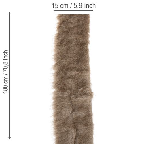 Faux fur trim for decoration and crafts, 15x180cm, 2 pieces | Floristik24.ie
