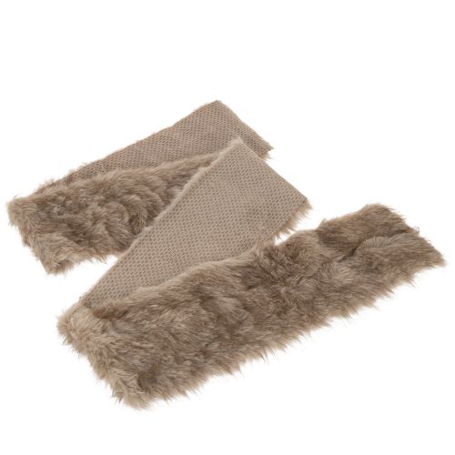 Faux fur trim for decoration and crafts, 15x180cm, 2 pieces | Floristik24.ie