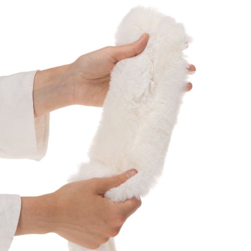 White fluffy decorative ribbon, faux fur roll, 10x140cm, 3 pieces | Floristik24.ie
