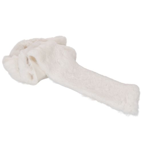 White fluffy decorative ribbon, faux fur roll, 10x140cm, 3 pieces | Floristik24.ie