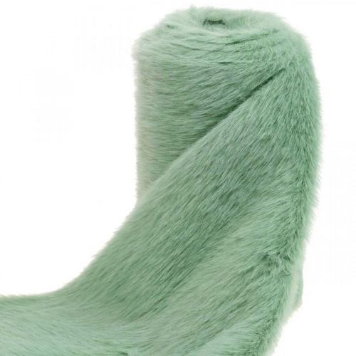 Decorative fur ribbon green faux fur mint fur table runner 15 × 150cm