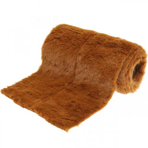 Floristik24 Fur ribbon brown faux fur decoration table ribbon 15 × 150cm