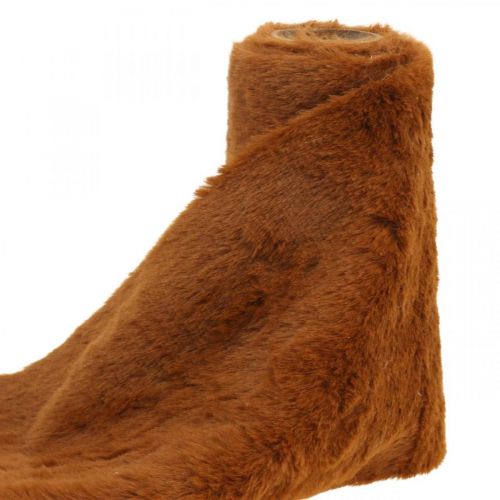 Floristik24 Fur ribbon brown faux fur decoration table ribbon 15 × 150cm