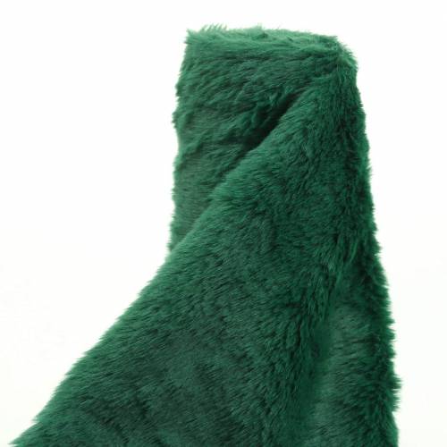Floristik24 Decorative fur ribbon dark green 20cm x 200cm