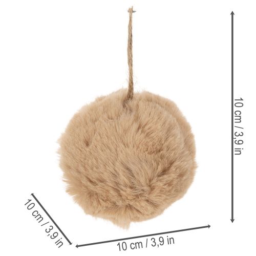 Decorative pom-pom ball ornament for Christmas trees, 10cm | Floristik24.ie