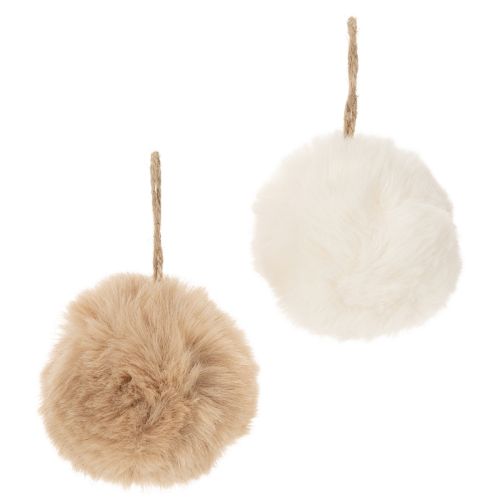Decorative pom-pom for hanging, fluffy fur ball, 7cm, 6 pieces buy online | Floristik24.ie