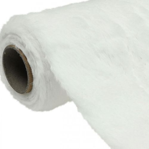Table runner faux fur white decorative fur table band 15×200cm
