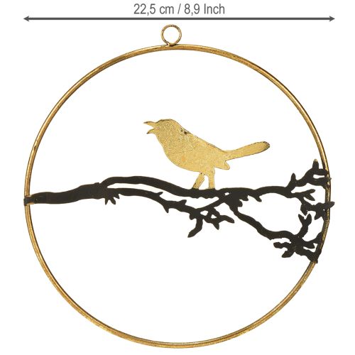 Product Metal bird window decoration, Ø22.5cm, autumn hanging decoration, elegant wall decoration