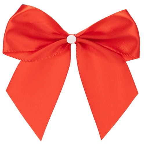Decorative red bow, pre-tied for crafting and packaging, 11cm, 25 pieces | Floristik24.ie