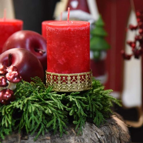 Product Filigree candle holder for sticking Golden Ø6.4cm H12.5cm 4 pcs Antique look