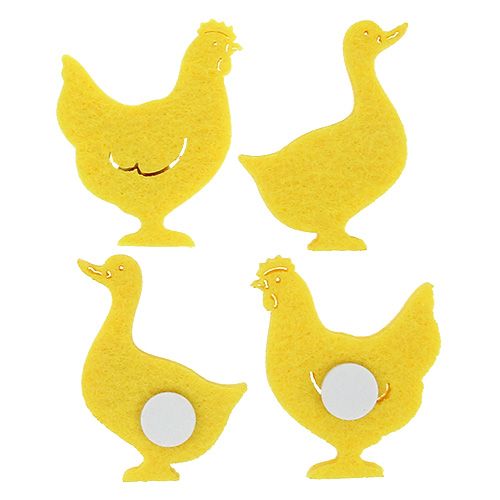 Felt duck, chicken self-adhesive yellow 96 pieces