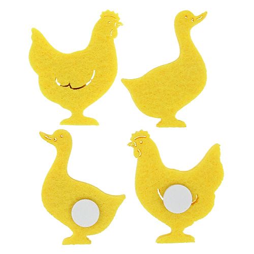 Felt Duck, Chicken self-adhesive Yellow 96 pcs