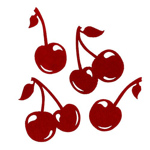 Floristik24 Felt cherries red 32p