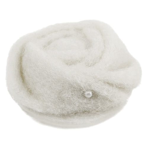 Floristik24 Felt rose white Ø6cm 9p