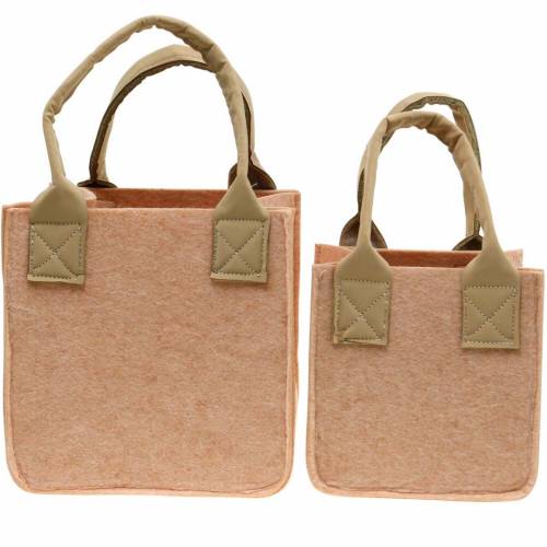 Floristik24 Felt planter, pink felt bag with handles, felt decoration, set of 2