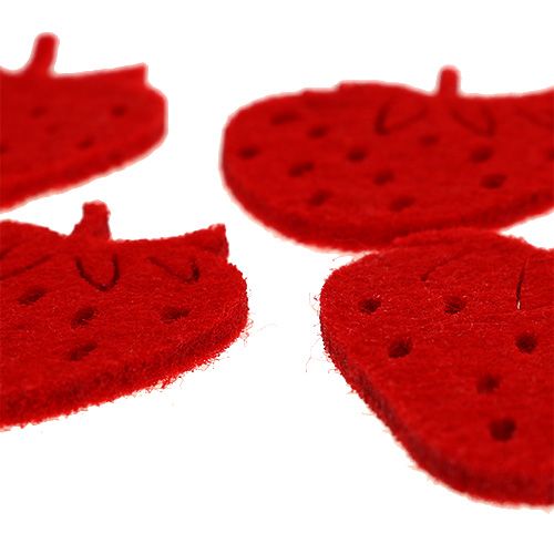 Floristik24 Felt strawberries red 32p
