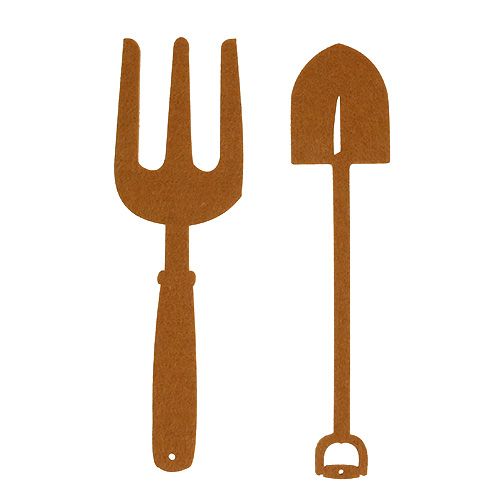 Product Felt garden tools brown 4 pieces