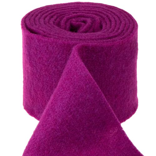 Product Felt wool ribbon, fuchsia, 15cm x 5m, for decoration and crafting