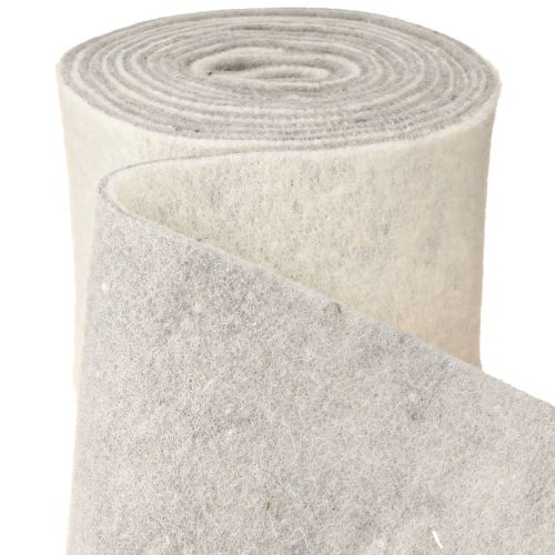 Floristik24 Felt ribbon 15cm x 5m two-tone grey, white