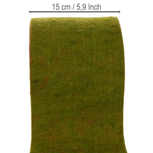 Wool felt tape as a two-tone pot band for floristry, green/red, 15cm x 5m | Floristik24.ie