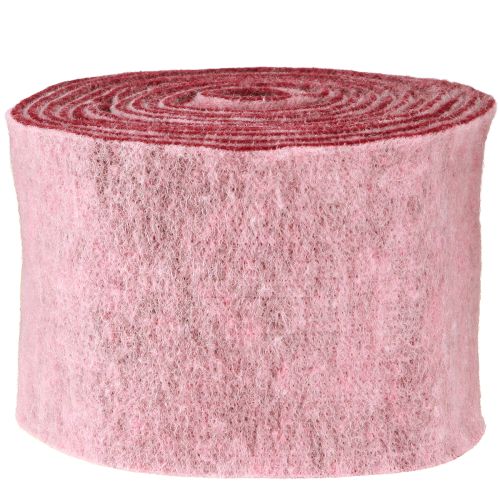 Floristik24 Felt ribbon decorative ribbon pink berry wool felt two-tone 15cm 5m