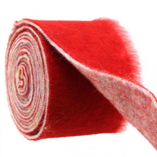 Floristik24 Felt ribbon decoration two-tone red, white Pot ribbon Christmas 15cm × 4m
