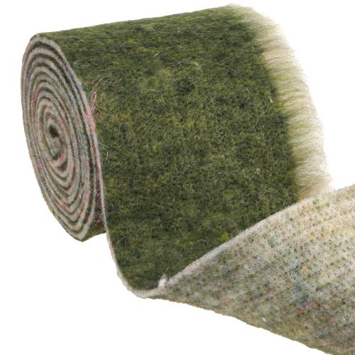Floristik24 Felt Ribbon Franzi Pot Ribbon Wool Felt Dark Green 15cm 4m